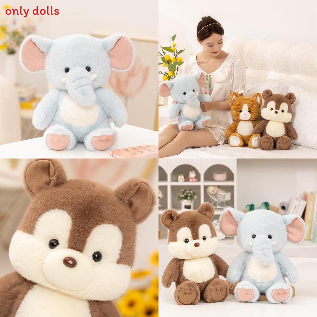 Cartoon Squirrel And Elephant Plush Toy With Squirrel And Elephant Cartoon Characters For Kids Birthday Gift