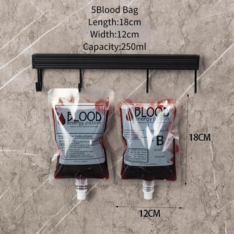 Halloween Blood Bag Set Creative Cocktail Cups Edible Blood Bag Juice Bags Drink Decoration Bags Party Halloween Tools