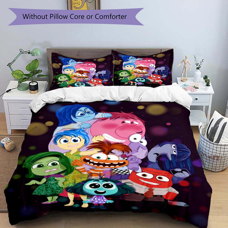 Inside Out Emotions Print 3Pcs Bedding Setduvet Cover With 2 Bedropillowcase Home Birthday Gift