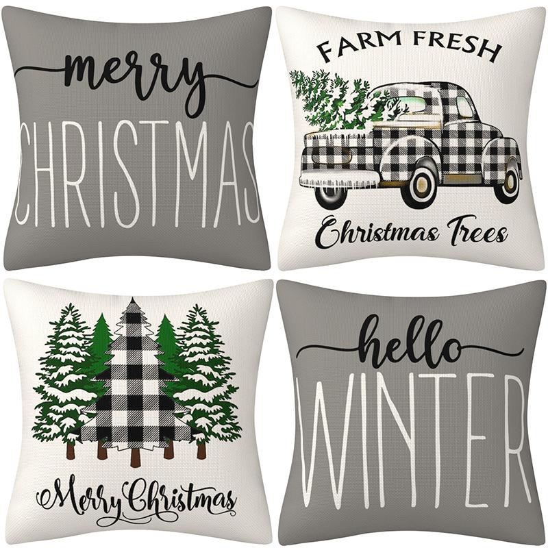 Christmas Pillowcase Combination Multi-patterned Cushion Party Festive Sofa Living Room Pillowcase Pillowcase