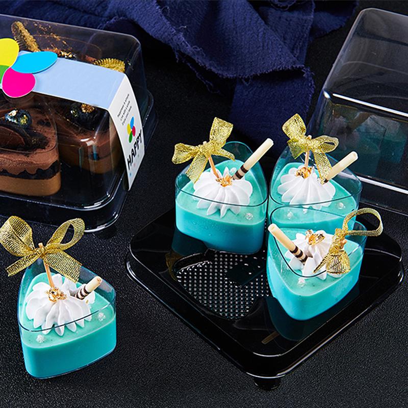 12pcs Disposable Plastic Triangle Cups 70ml Mini Portion Dessert Cups Transparent Food Container Tableware Party Supplies