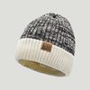 Unisex Two-Tone Winter Hats Add Fur Lined Men And Women  Warm Beanie Cap Casual Winter Knitted Hats