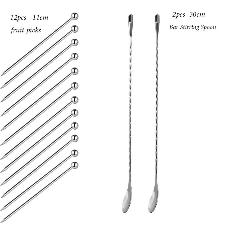 Nerezová ocelová mixérová tyčinka na koktejlové nápoje, míchací tyčinky, puddler, muddler, naběračka, míchadlo, tyčinky na chvilku, barové příslušenství
