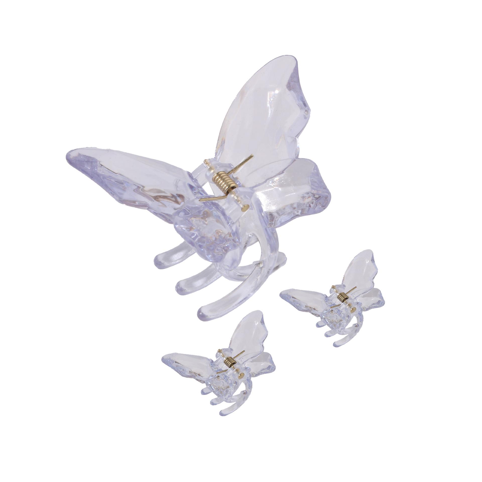 

3 шт. Прозрачная заколка-бабочка, Заколка для волос на затылке, Зажим-акула, Зажим для высокого хвоста, Аксессуары для волос 3PCS