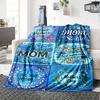 Mother'S Day Floral Love Celebration Themed Blanket Personalized Name Soft Warm And Versatile For Sofa Bed Office And Travel Machine Washable