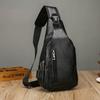 Waterproof PU Chest Bag with USB Port, Casual Travel Sling Bag Perfect Christmas Gift