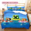 Minecraft Zombie Pattern Bedding Quilt Set  Home Decoration  Gift (1 * duvet cover + 2 * pillowcase  without core)