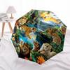1 PC Automatic Folding Umbrella - Tiger Jungle Wildlife Pattern, Portable & Foldable Design with 8 Ribs, Christmas Birthday Gifts