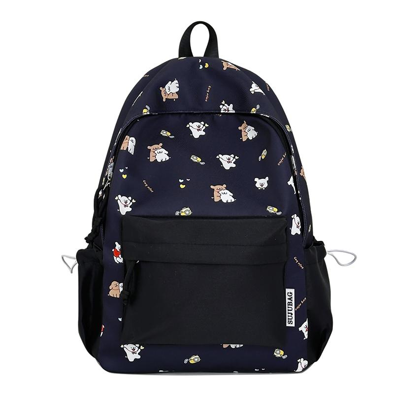 Cartoon Print Backpack Student Schoolbag Women's Lightweight Backpack