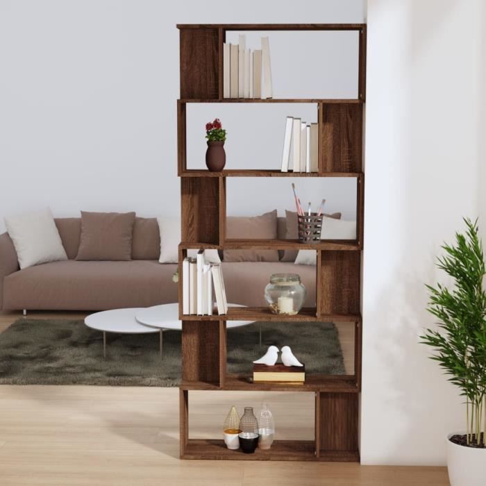 VidaXL Bookcase-Room Divider Brown Oak 80x24x192cm Engineered Wood 816061