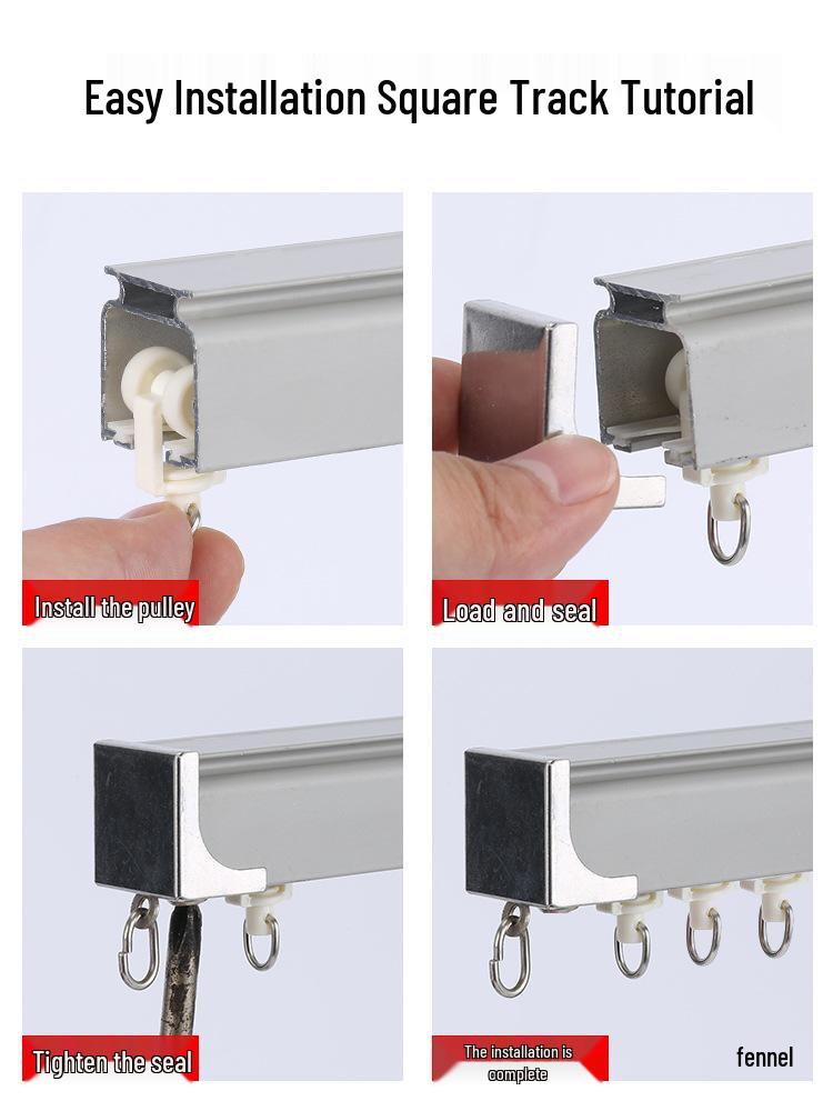 Curtain Track Accessories: Pulley Wheel, Straight & Curved Track Rollers, Buckle Rings, Guide Rails.