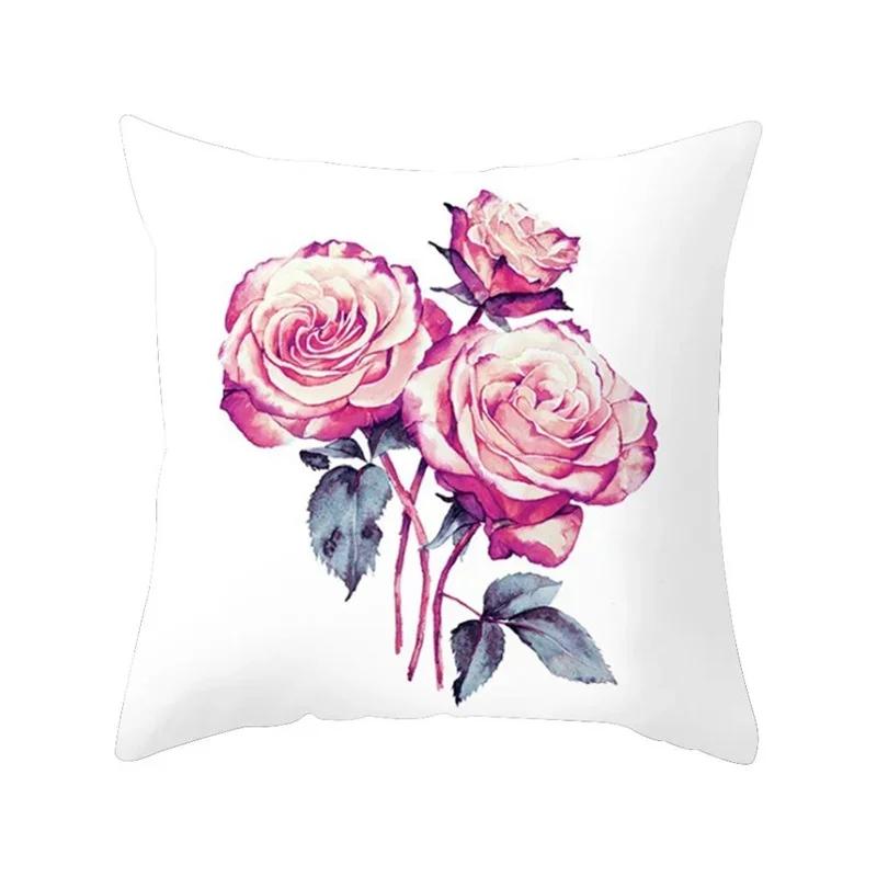 Printed Polyester Square Throw Pillow Cushion Cover Car Sofa Office Chair Simple Home Decoration