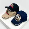 New Unisex Bear Wolf Letter Embroidery Baseball Hats Breathable Hardtop Sunshade Personal Peaked Caps Versatile Fashion Outdoor