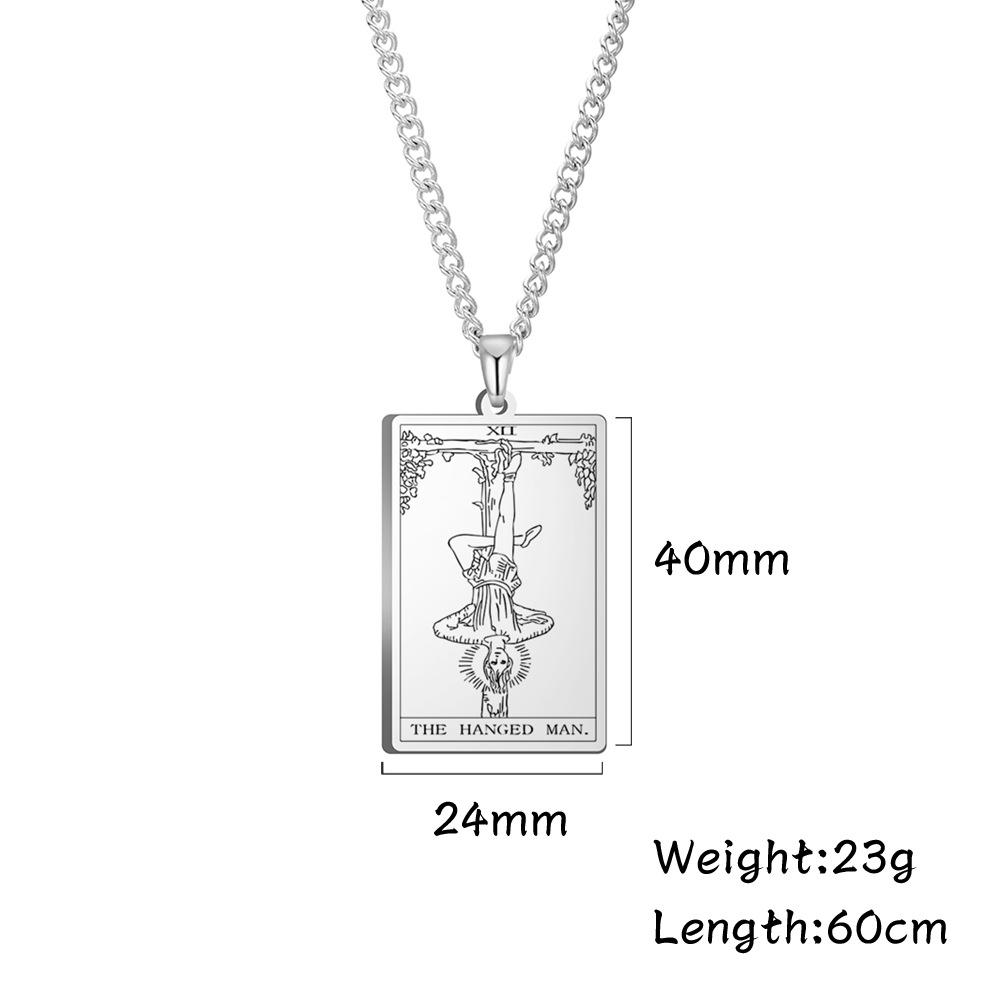 Titanium Steel Taro Brand Pendant Necklace For Men And Women, 22 Fashionable And Simple Square Shaped Jewelry Accessories