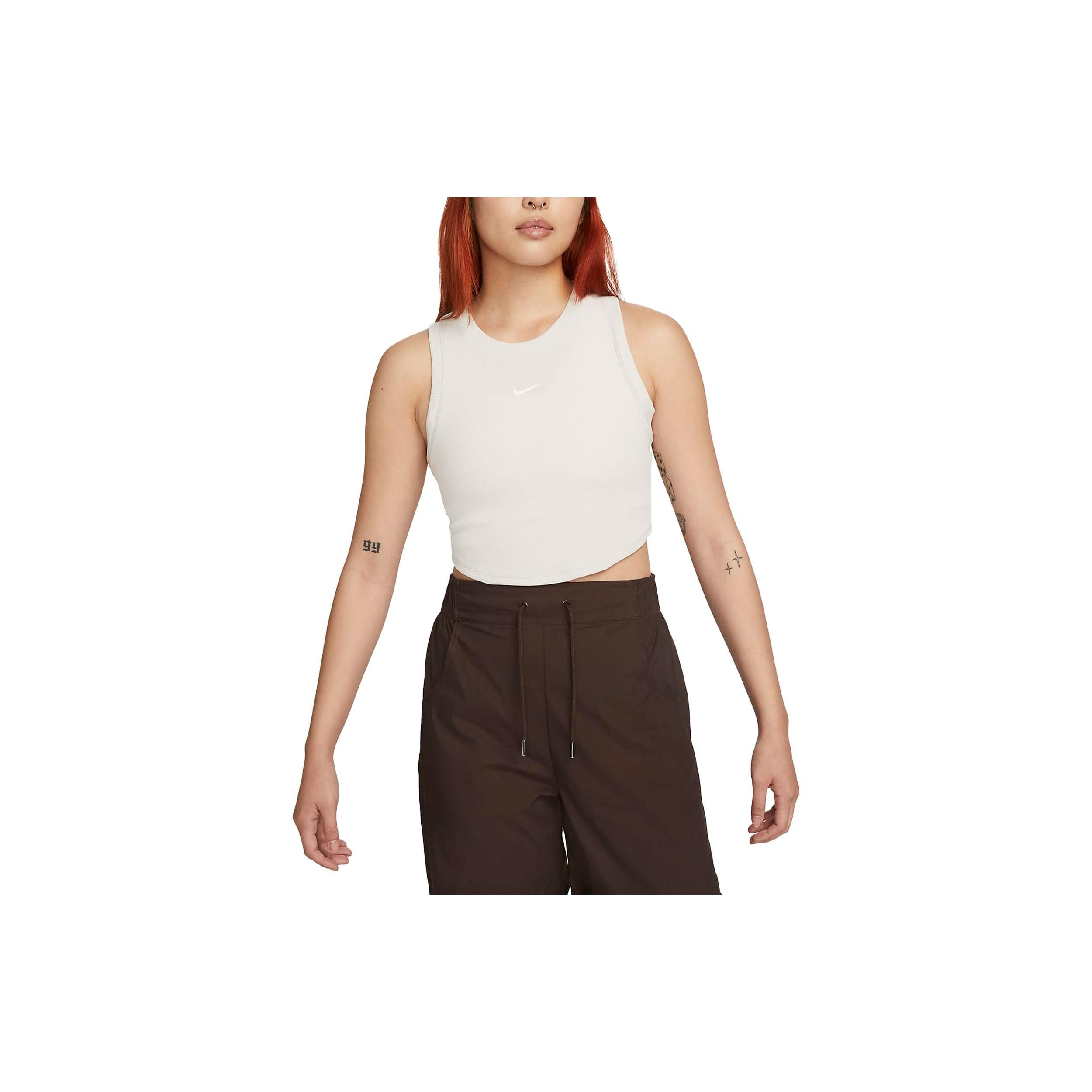 (WMNS) Nike Sportswear Essentials Ribbed Cropped Tank Top  White  Women s FB8280-104 XL