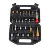 26Pcs Multi-Size Drilling Step Drill Bit  Set Chamfering Drill Center Punch  Hole Opener Tool