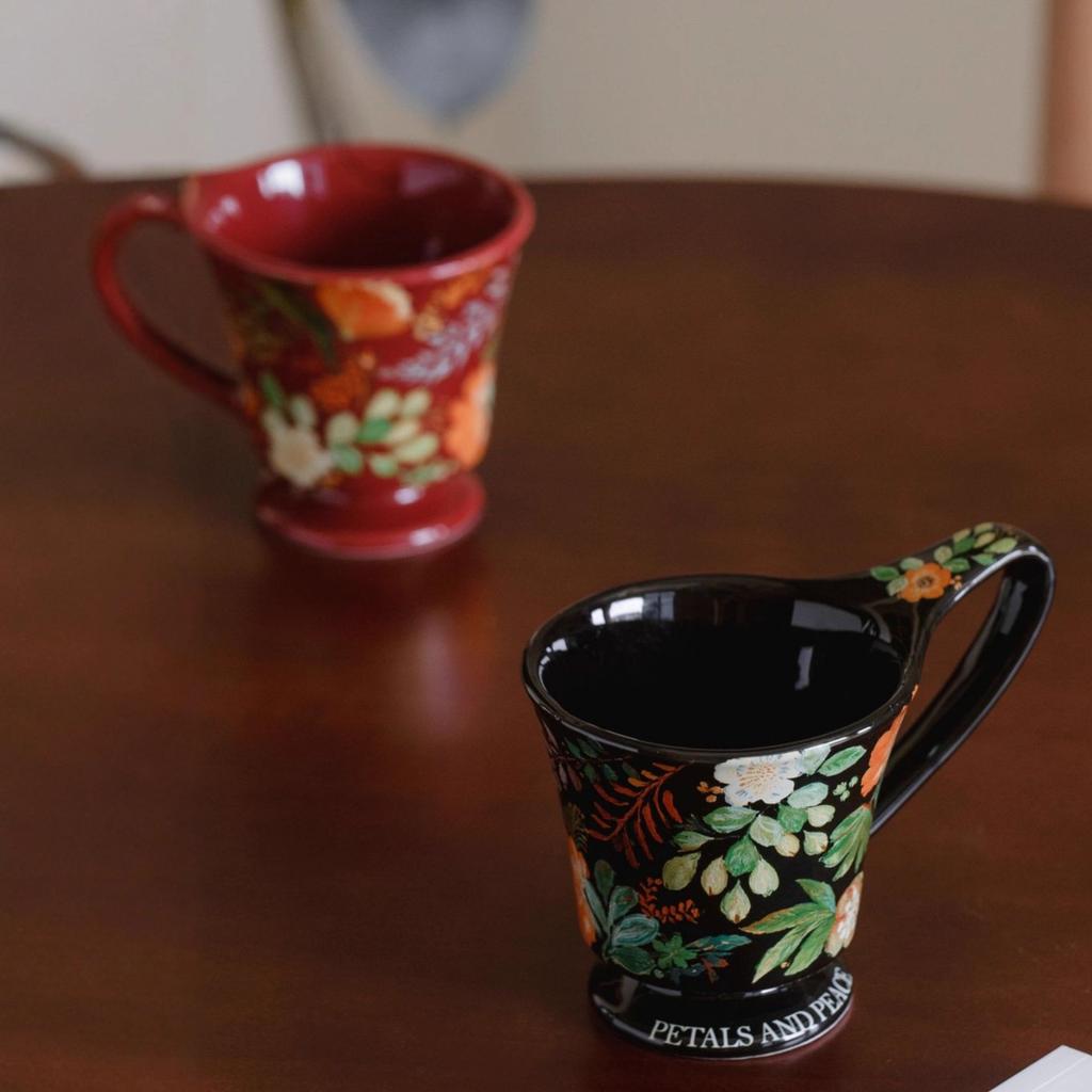 Retro Floral Coffee Cups Mugs Gift Boxes Office Breakfast  Ceramic Afternoon Tea Cups Gift Presents Souvenirs