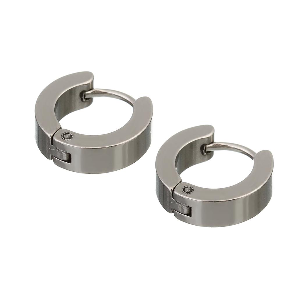 1 Pair Punk Stainless Steel Ear Circle Earrings Simple Ear Buckle Round Earring For Jewelry Making DIY Men Women Fashion Earring
