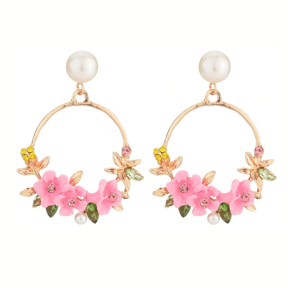 Flower Earrings Soft Clay Pearl Earrings Ear Jewelry Female