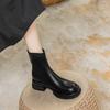 Single boots Martin boots women's 2025 new popular spring and autumn platform short boots leather boots Chelsea British style women's shoes