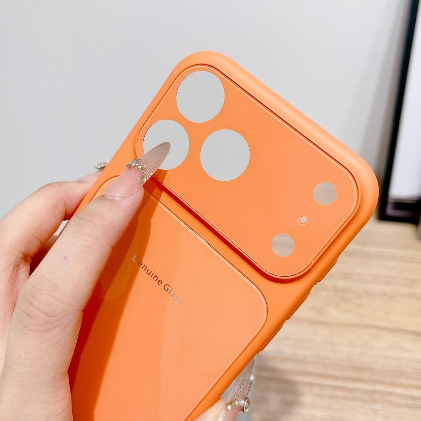 Genuine Glass Glossy Hard Shockproof Case for iPhone 17 16 15 14 13 12 11 Pro Max Plus Macaron Candy Color Cover for iPhone Air