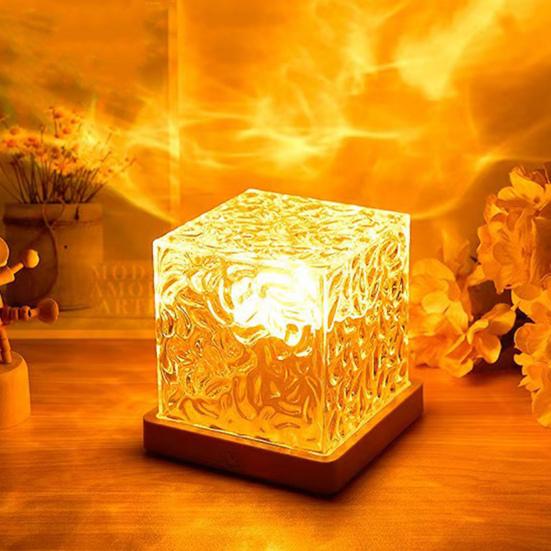 Ocean Wave Projection Lamp 16 Colors Water Ripple Ambient Night Light for Bedroom Kids Room Meditation Yoga Home Decor