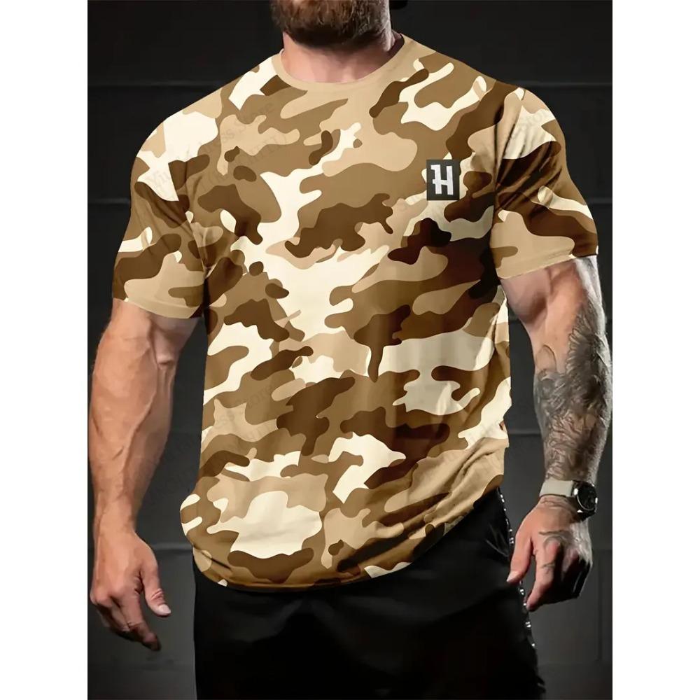 Men's Tactical Camo Camouflage 3d Print T-shirt Men Women Fashion Short Sleeve Tshirt Kids Tops Tees Men Clothing Outdoor Sports