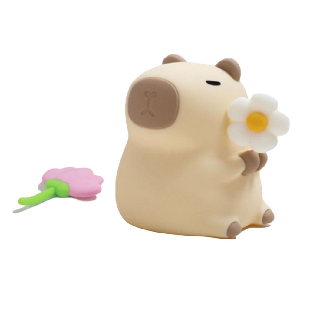 Silicone Capybara Night Light Figurine Soft Touch Control USB Rechargeable Cute Animal Decoration
