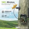 Outdoor Camera Wireless Solar Powered Trail Camera 32MP 4G SIM Card BT Quick Connect Wildlife Camera Wildlife Motion Camera