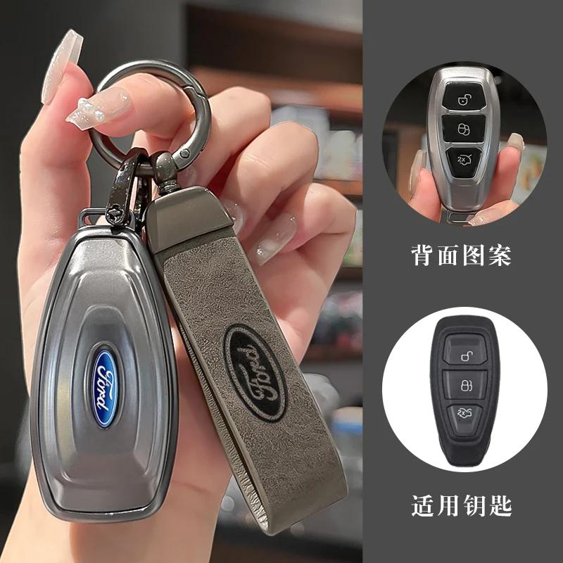 Car Sticker 2026 Ford TPU Car Logo Key Case Cover For Ford Fiesta Focus 3 4 Mondeo Ecosport Kuga Focus ST Auto Remote Keys Shell