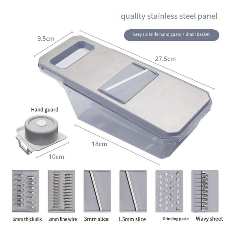 Premium Metal Safety Vegetable Slicer And Grater - Manual Multifunctional Tool For Potatoes, Carrots, Garlic