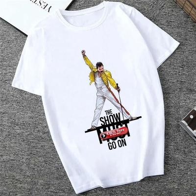 Freddie The Queen T-Shirt White Fashion Women T-Shirts Harajuku Kawaii Clothing Short Sleeve Summer Tee Casual Female Top O-Neck