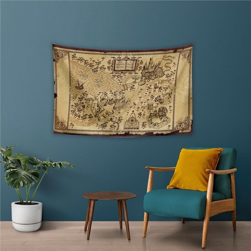 Harry Potter Marauder s Map Tapestry, Hogwarts 75x100