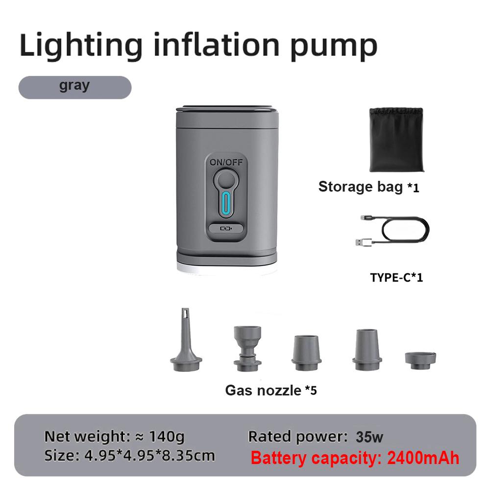 Electric Air Pump Portable Compressor Inflation/Deflation Pump Suitable for Inflatable Cushions Swimming Rings With Lighting