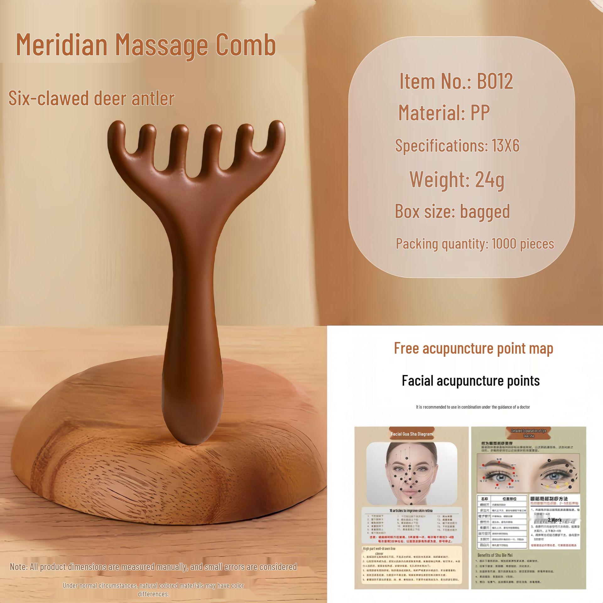 Sandalwood Five-Tooth Massage Comb for Scalp, Neck, and Shoulders