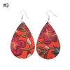 Water Drop Dangle Embroidery Faux Leather Hook Earrings Women Banquet Jewelry