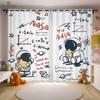 Animated Cartoon Astronaut and Space Drapes for Kids Bedroom Window Decoration Semi Blackout Curtains Home Decoration