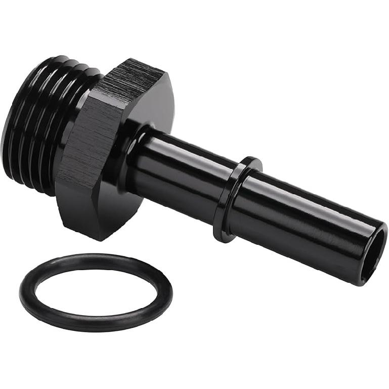 8AN -8 ORB Male to 3/8" SAE Quick Disconnect Connect Male Push On EFI Fuel Fitting Adapter Straight Aluminum Black