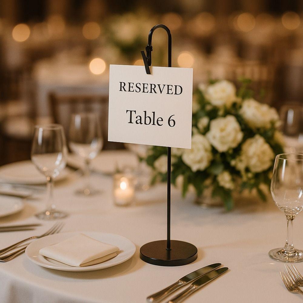 Non-Slip Base Metal Place Card Holder Black Clamps Wedding Table Stands Memo Stand  Baking Shop