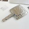 Liquid Shape Handheld Mirror Silver Vanity Mirror Beauty Makeup Mirror  Women