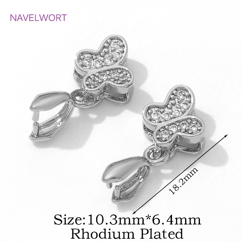 

2/4/6Pcs 18K Gold Plated Brass Pinch Pendant Bail Clasp,Inlaid Zircon Pinch Clip Bail Connector,DIY Necklace Making Accessories 2 pieces