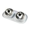 Stainless Steel Mess Proof Elevated Pet Bowl Detachable Stable Dog Cat Food Water Bowls Anti-flip Multifunctional