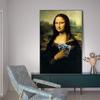 Da Vinci Berühmte Kunst Leinwand Malerei Lustige Mona Lisa Poster und Drucke Wand Kunst Bild für Wohnzimmer Hause Dekoration Cuadros