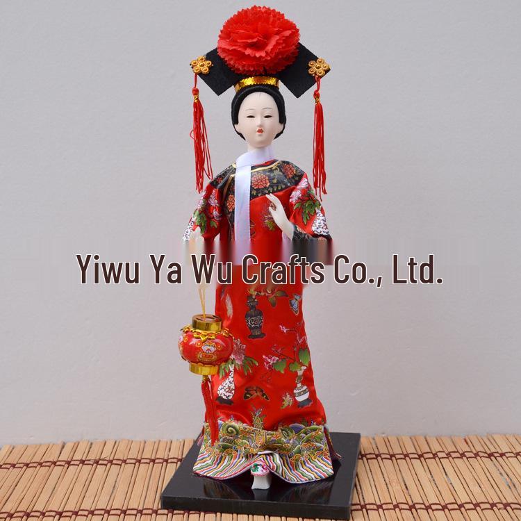 Seidenpuppenpuppe einer Prinzessin der Qing-Dynastie - Haus- & Hoteldekoration, Geschenk, Reiseandenken