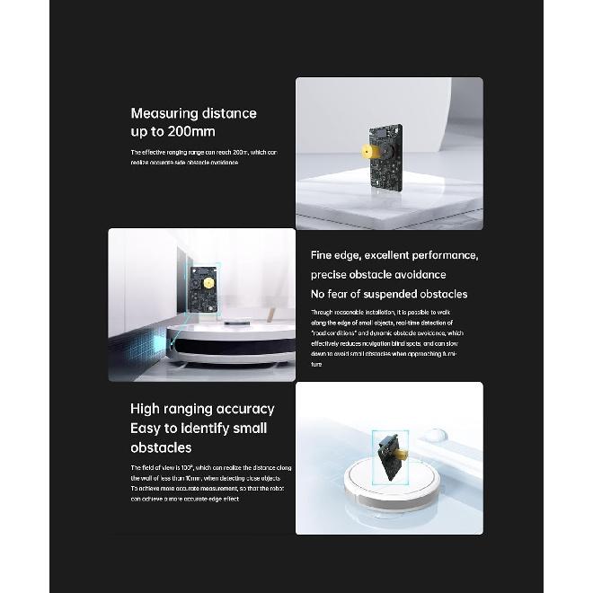WayPonDEV SSL-20L Solid State 24Hz FOV 100° Lidar Sensor Scanner, 15-200mm Scanning Distance Ranging Rangefinder, Small Size Robotics Lidar Scanner