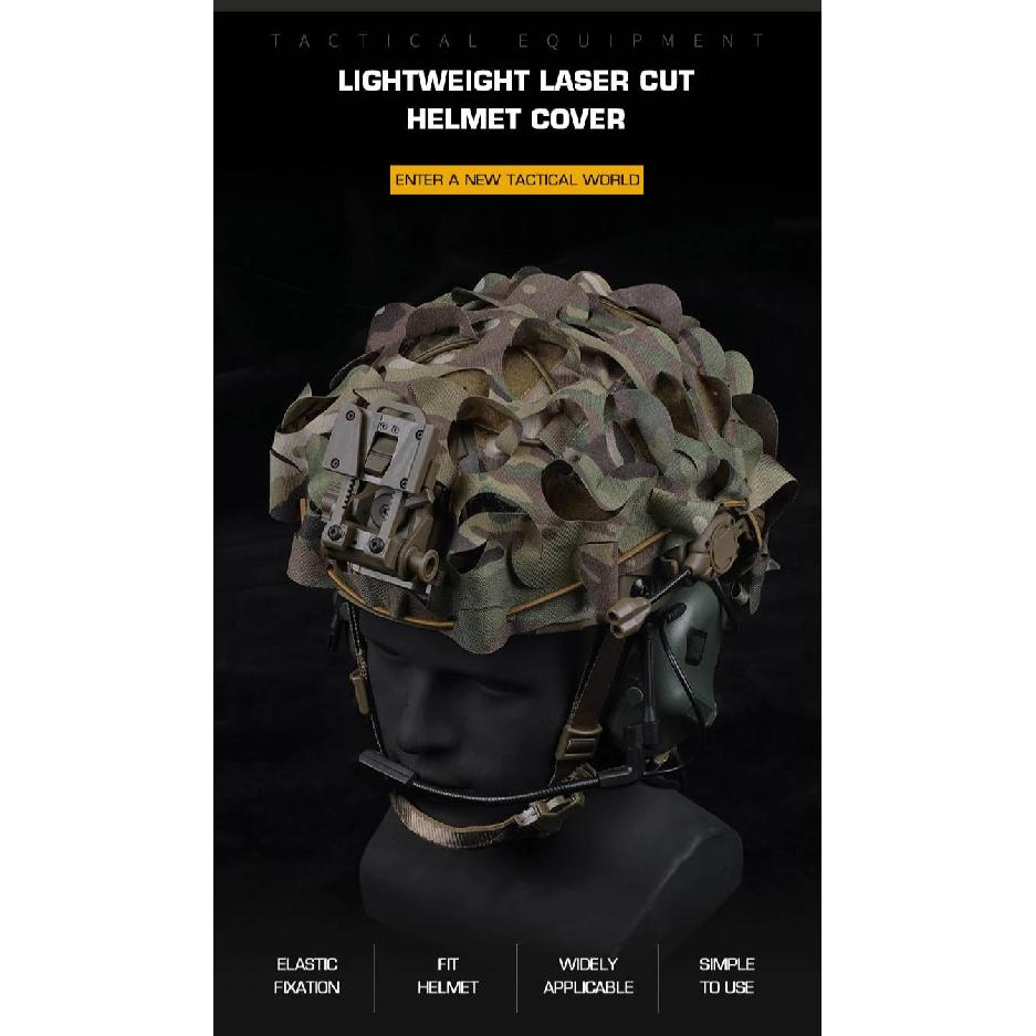 Taktische Laser-Cut Blatt-Tarnung Helmüberzug für BJ PJ MH Helm Outdoor Jagdtraining Cosplay Zubehör