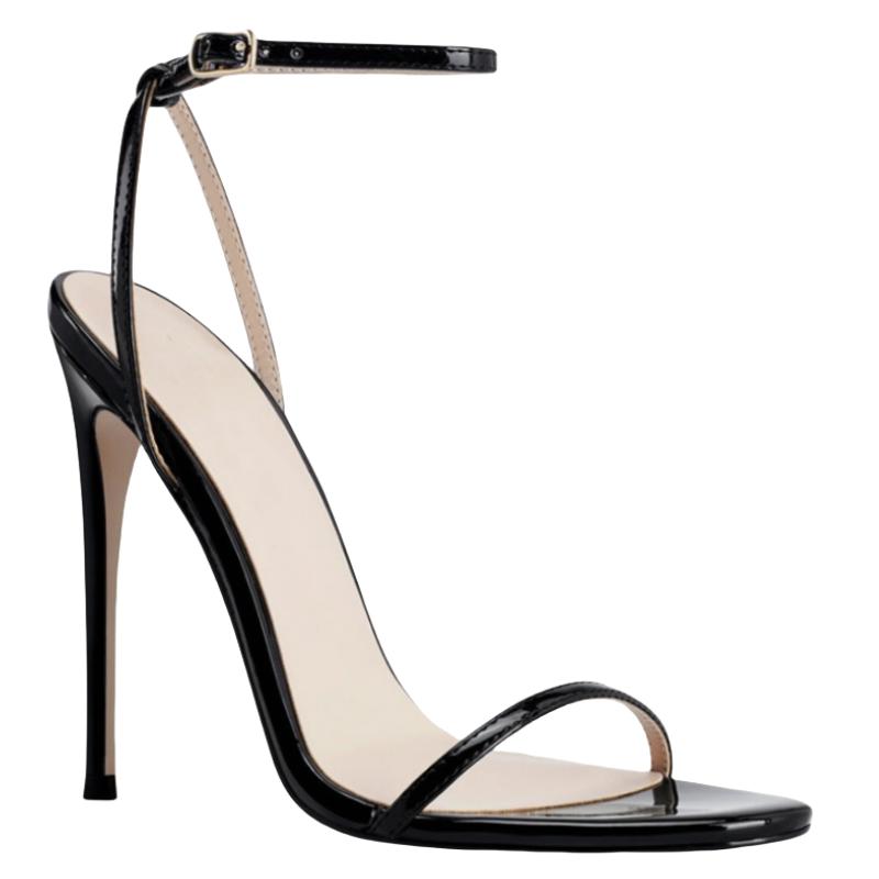 Sexy Women's Sandals Summer Shoes 2025 Ankle Strap Stiletto High Heels Green Nude Black Wedding Dance Dress Shoes Big Size 45