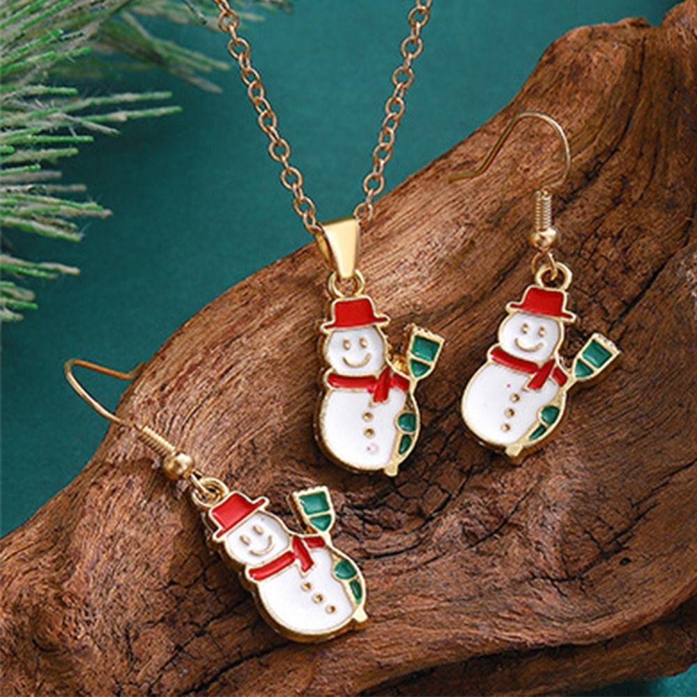 Christmas Tree Christmas  Jewelry Set Santa Xmas Dangle Earring Vintage   Gift