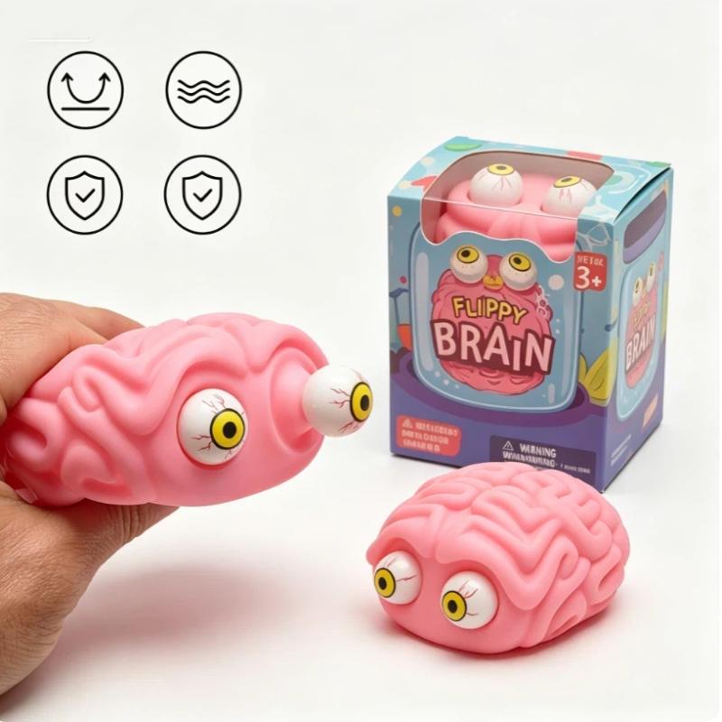 Anti Stress Flippy Brain Squishy Eye Popping Squeeze Fidget Toy Cool Stuff Adhd Anxiety Relief Toy Halloween Gift