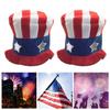 Patriotic Hat Novelty Interesting Comfortable To Wear Reusable Ornamental Dress Up Portable Uncle Sam Top Hat Party Accessory Parade Accessory